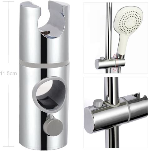 Mm Abs Chrome Shower Rail Head Slider Holder Adjustable Shower Head