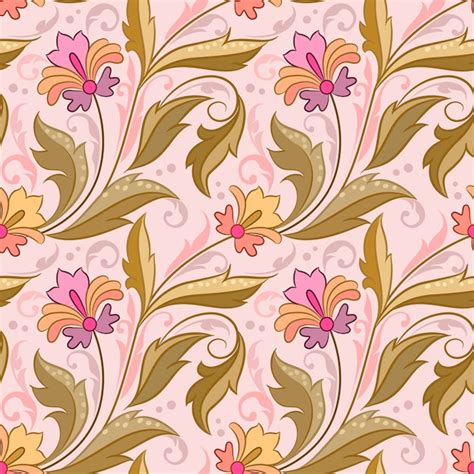 Premium Vector Elegance Seamless Pattern With Flowers And Leaf