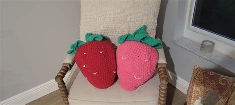 Crochet Strawberry Crochet Plushie Strawberry Plushie Pink Strawberry