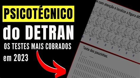 PSICOTECNICO DETRAN 2023 Testes de atenção Exames psicológicos