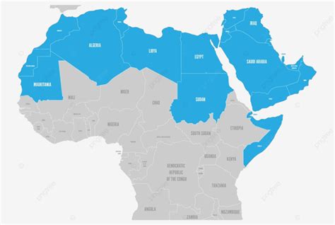 خريطة سياسية لـ 22 دولة عربية تتكلم دول الجامعة العربية في شمال أفريقيا والشرق الأوسط المتجه
