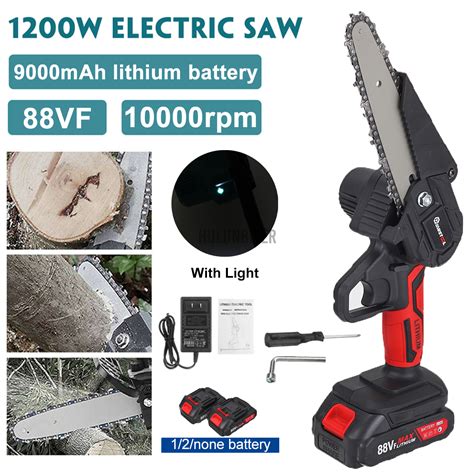 Mustool 1200w 88vf 6 Inch Mini Electric Chain Saw Lithium Battery Garden Pruning Logging Tool