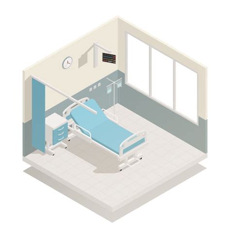 Hospital ward equipment isometric Vector | Free Download