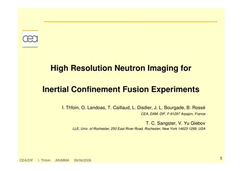 Pdf High Resolution Neutron Imaging For Inertial Confinement Fusion