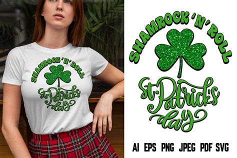 Shamrock ‘n Roll St Patricks Day Shirt Graphic By T Shirt Design