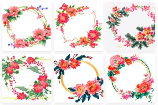 Rose Flower Wreaths Collection Graphic By Hassas Arts Creative Fabrica