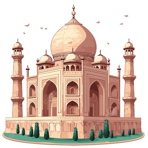 Taj Mahal Vetor PNG Adesivo Clipart Uma Ilustração De Um Desenho