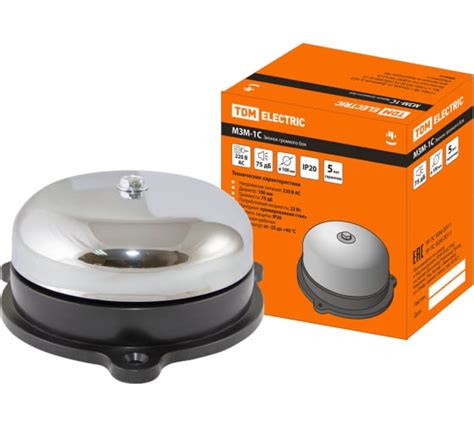 Звонок громкого боя TDM ELECTRIC МЗМ-1С-100мм 75дБ, 220В SQ1903-0007 ...