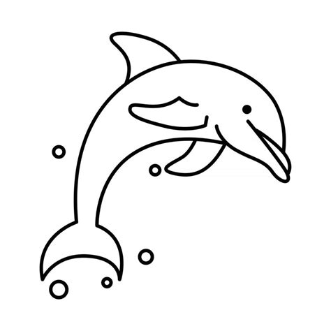 Line art vector illustration of a dolphin 2730074 Vector Art at Vecteezy