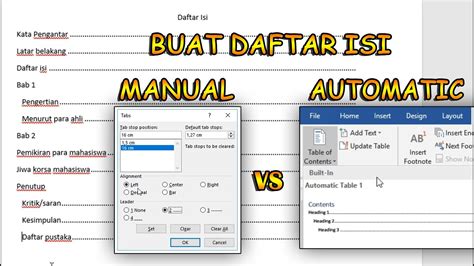 Cara Buat Titik Titik Untuk Daftar Isi Membuat Daftar Isi Secara