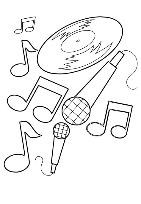 Dibujo E Imagen Música Micrófono Para Colorear Y Imprimir Gratis Para