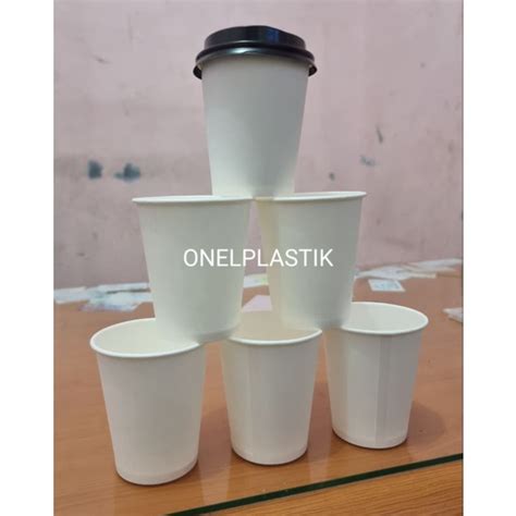 Jual Hot Paper Cup Polos Gelas Kertas Polos Oz Tanpa Tutup Pcs Shopee Indonesia