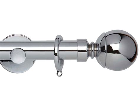 Rolls Mm Neo Ball Cm One Piece Chrome Curtain Pole