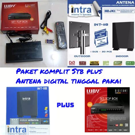 SET TOP BOX TV TABUNG DIGITAL PLUS ANTENA LUBY DVB T2 INTRA 119 UNTUK