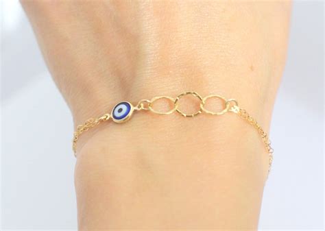 Evil Eye Bracelet Gold Evil Eye Gold Evil Eye Bracelet Blue - Etsy