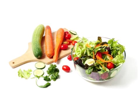 Premium Photo Mixed Vegetables Salad On White Background