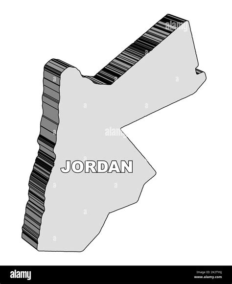 Outline 3d Map Of Jordan Stock Photo Alamy