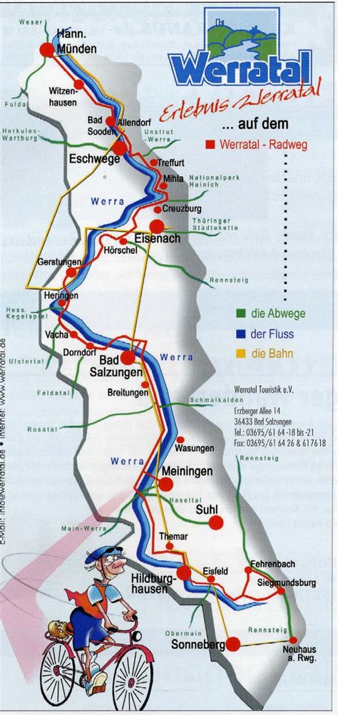 Werratal Radweg Karte Karte Deutschland