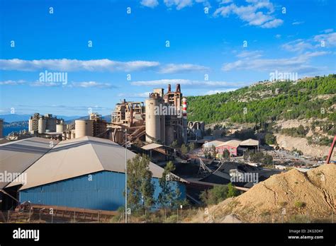 Factory Industrial Area Lafarge Cement Volos Plant Heavy Industry
