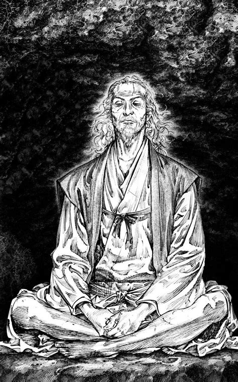 Old Musashi - Black and White Samurai Art