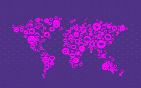 World map pink media vector | Templates & Themes ~ Creative Market