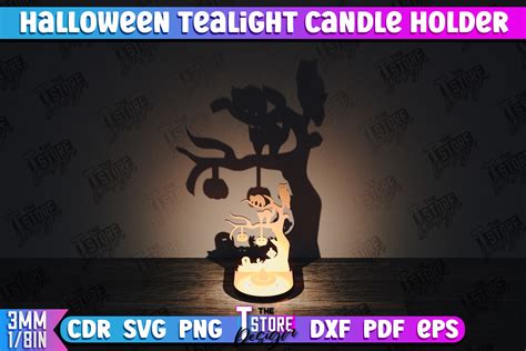 Halloween Tealight Candle Holder Cnc Graphic By The T Store Design