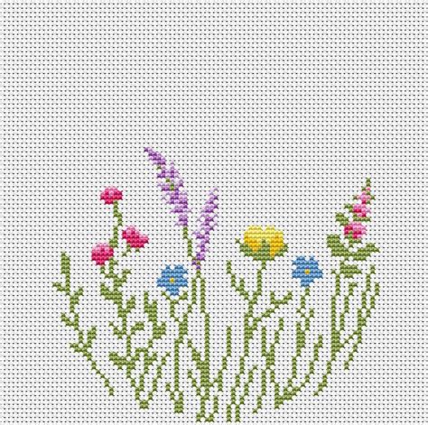 Cross Stitch Wildflowers Pattern FlowersHoop Art Cross Stitch Etsy