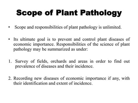 Introduction Importance Scope And Objectives Of Plant Pathology PPT