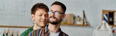 Two Men A Gay Couple Stand Stock Photo Image Of Happy Laugh 323874806