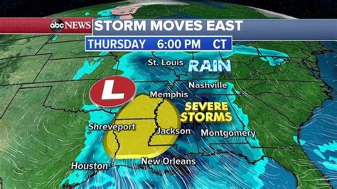 Severe Weather Threat Extends From Oklahoma To Mississippi Set To