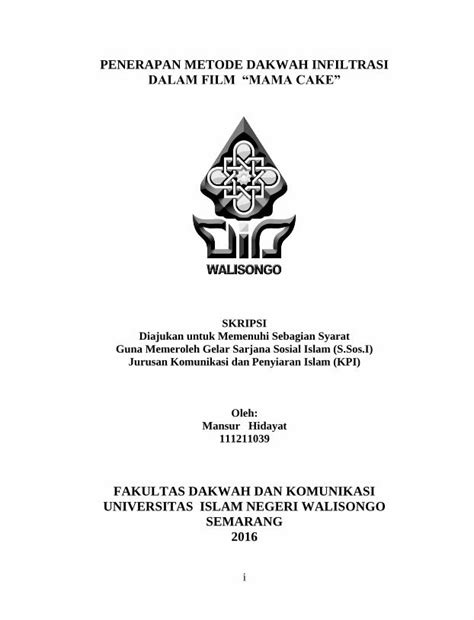 Pdf Penerapan Metode Dakwah Infiltrasi Iii Skripsi Penerapan