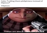 Gru pointing gun original | Gru Holding Gun / Things Are About to Get GRUesome | Know Your Meme