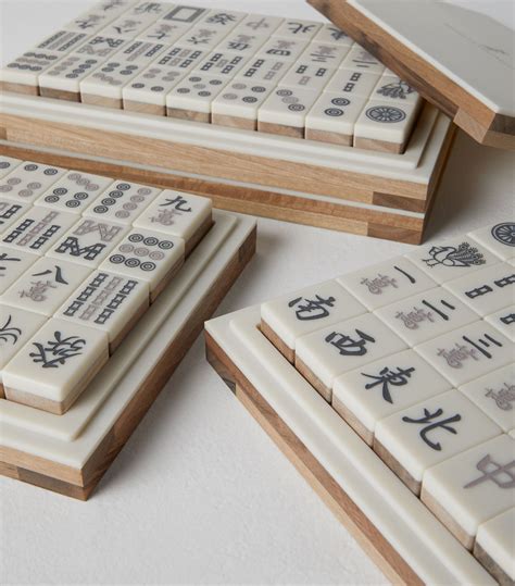 Brunello Cucinelli Neutrals Walnut Wood Mahjong Set Harrods Uk