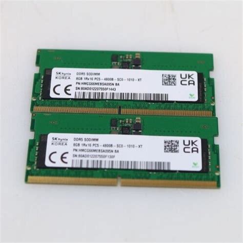 Lot 2x 8GB 16GB SK Hynix HMCG66MEBSA092N PC5 38400 4800MHz SODIMM RAM