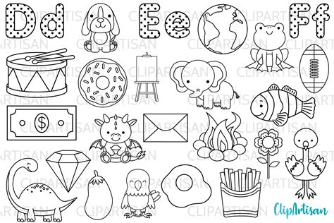 Alphabet Digital Stamps Abc Clipart A To Z Def Letters By