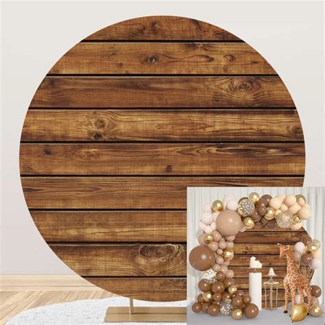 Amazon Leyiyi 7 2x7 2ft Rustic Wood Round Backdrop Cover Polyester