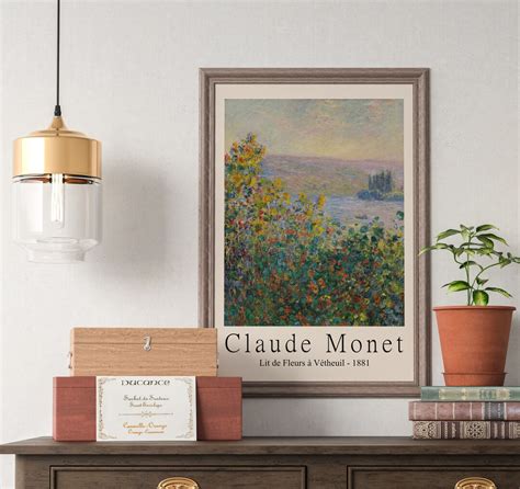 Poster Claude Monet Flower Beds at Vétheuil Vintage Etsy