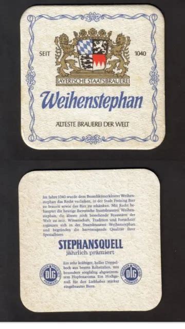 Alter Bierdeckel Staatsbrauerei Weihenstephan Lteste Brauerei Der