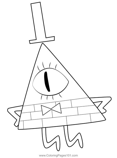 Bill Cipher Gravity Falls Coloring Page For Kids Free Gravity Falls