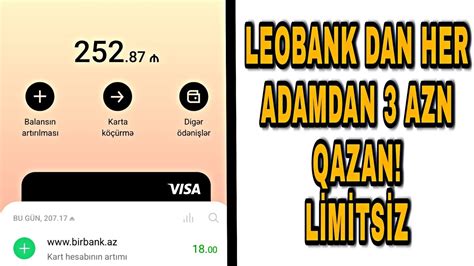 LEOBANK LIMITSIZ ADAM DEVET EDEREK HER ADAMDAN 3 AZN QAZANMAQ