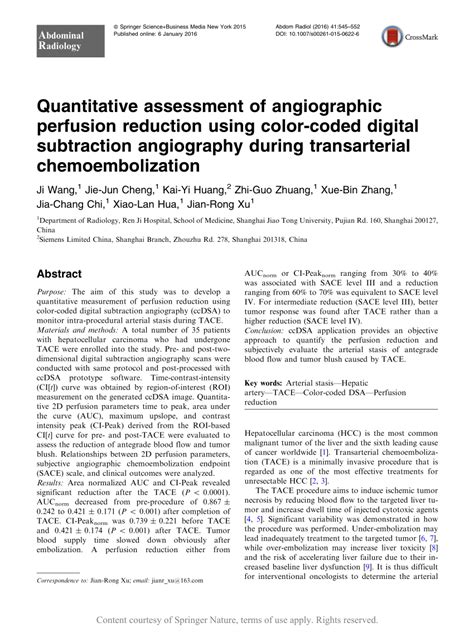 Quantitative Assessment Of Angiographic Perfusion Reduction Using Color