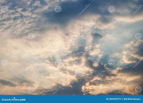 Beautiful Sky with Sun Rays Stock Image - Image of color, cloudscape ...