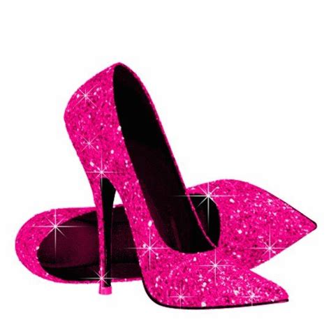 Elegant Hot Pink Glitter High Heel Shoes Cutout Zazzle Glitter High