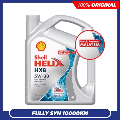 Untuk Pasaran Malaysia Shell Helix Hx8 5w30 Sn Plus Fully Synthetic Engine Oil 4l 5w 30 Lazada