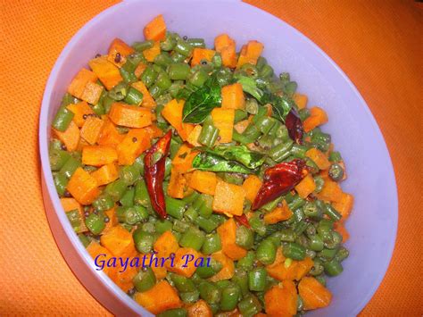 Gayathri Pai S Food Bytes Carrot Beans Upkari With Garam Masala