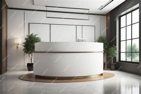 Premium Photo Indoor Registration Desk Table In Hotel Or Reception