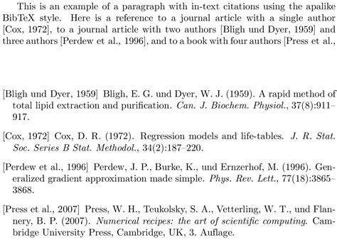 Bibtex Apalike German Bibliography Style Examples