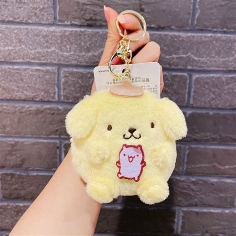 13cm Japanese Sanrio Turned Rabbit Plush Toy Melody Kuromi Cinnamon Roll Plush Doll Keychain