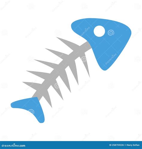 Fishbone Isolated On White Background Fish Bone Icon Vector