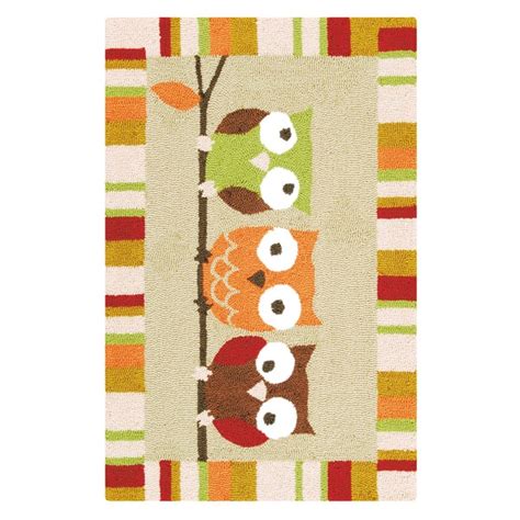 3 Hoots Owl Hooked Rug Free Shipping On Orders Over 45 Overstock